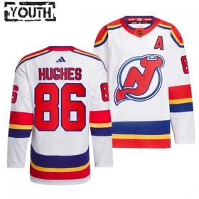 New Jersey Devils Trikot Jack Hughes 86 Adidas 2022-23 Weiss Reverse Retro 2.0 Authentic - Kinder